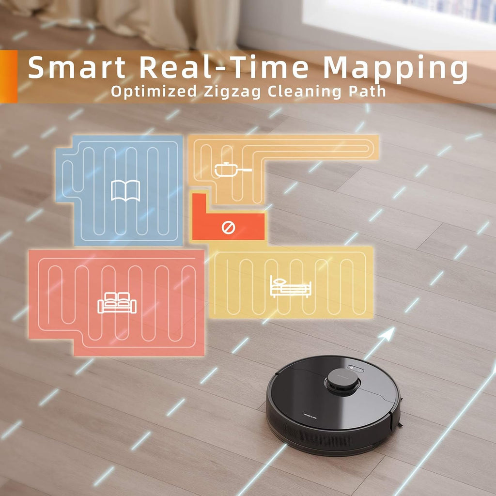 Robot Vacuum and Mop with Lidar Navigation, 4000Pa Suction, 5200mAh Battery X98223
