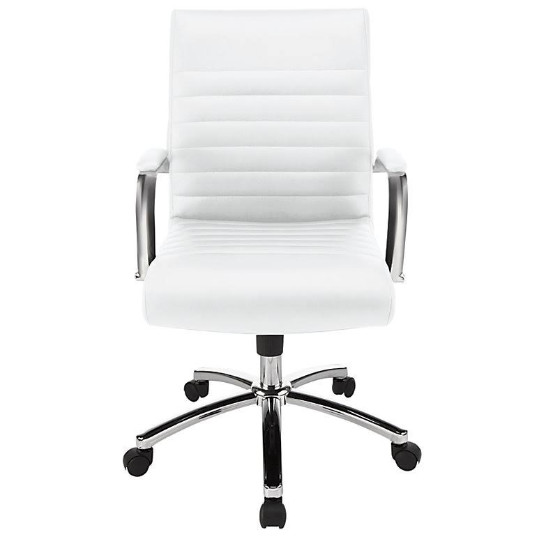 White Leather Mid-Back Chair Q5421