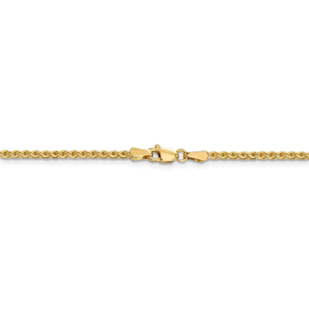 14kt Yellow Gold 1.8mm Diamond Cut Spiga Chain 24 inch Lobster Clasp X68357