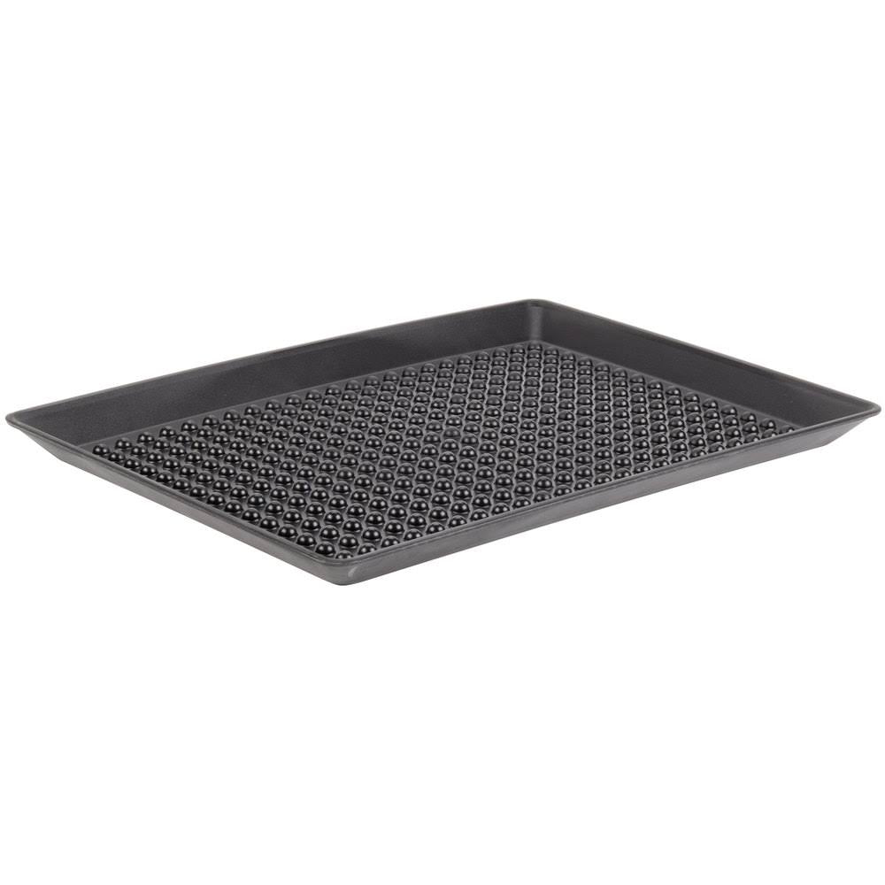Charcoal Polypropylene Pizza Tray - 12/Case V9918