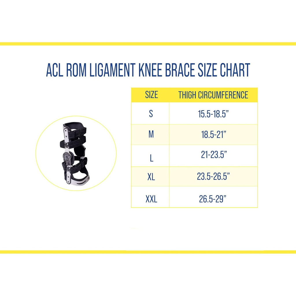 Hinged ACL Ligament ROM Knee Brace Immobilizer Support A77003