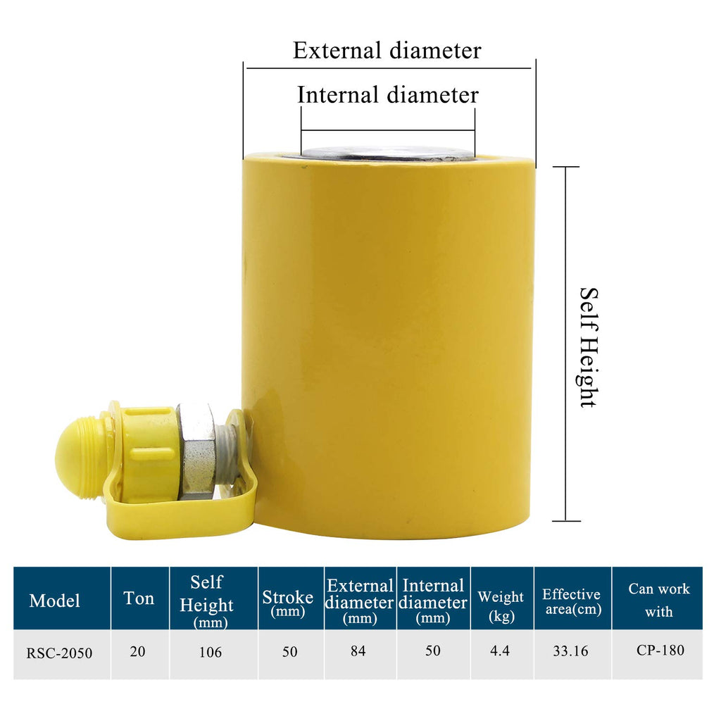 20 ton Hydraulic Jack Cylinder Short Type Stoke 50mm Hydraulic Ram Industrial Lifting Jack T4604
