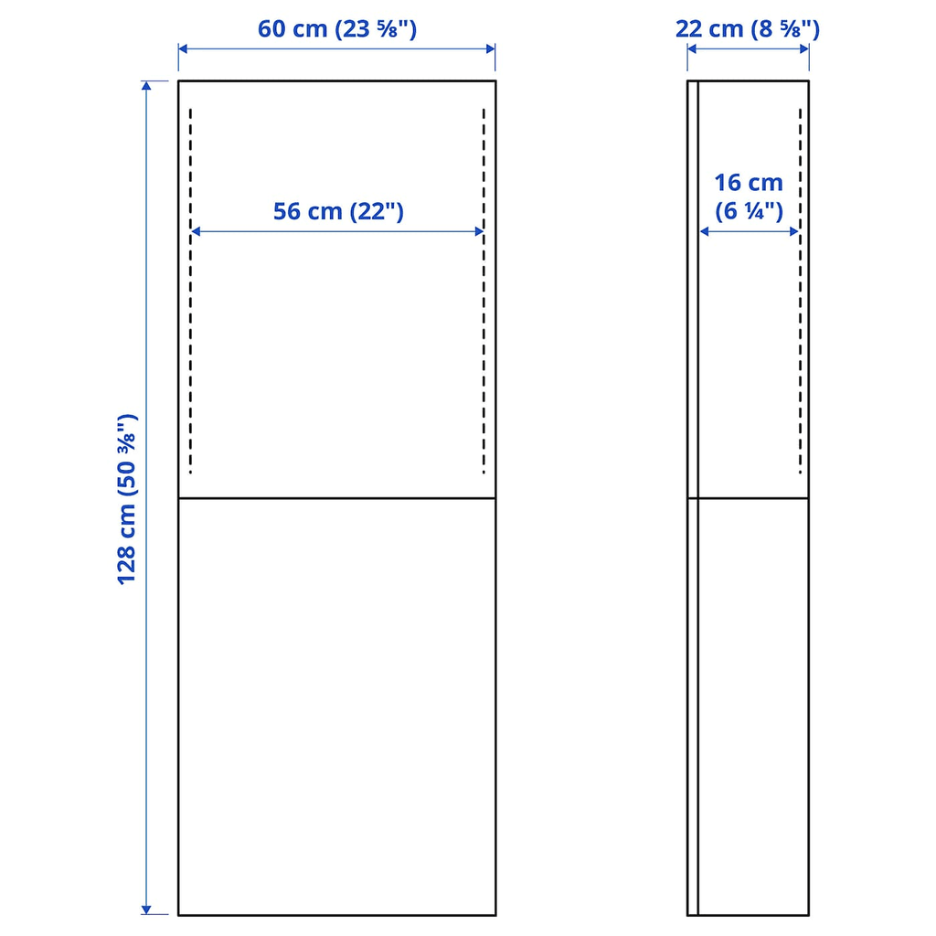 Black-Brown Wall Cabinet with 2 Doors Y796321