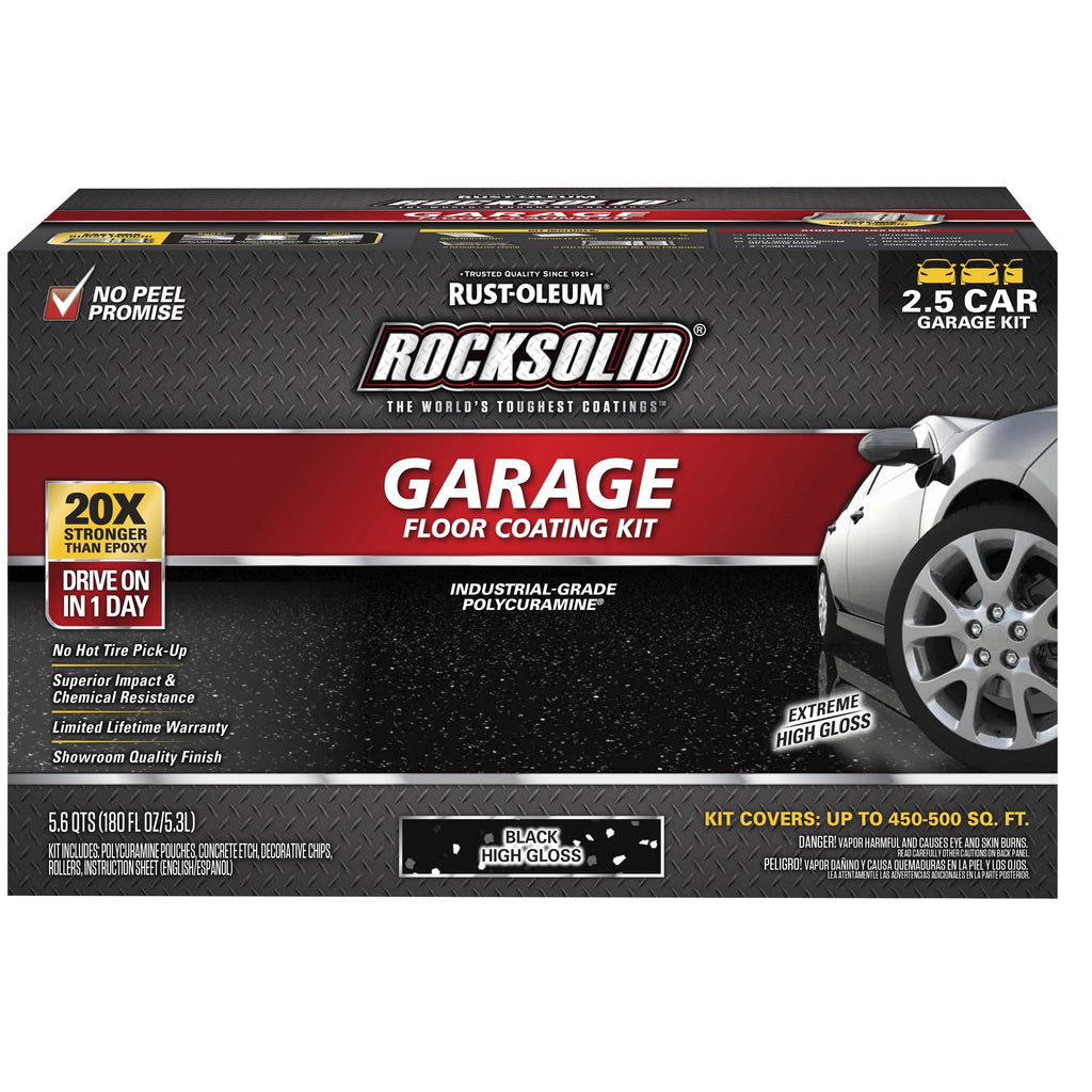 Black High Gloss Garage Floor Coating Kit, 180 oz O3394