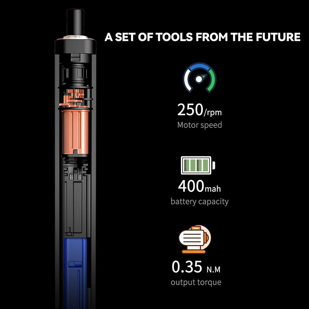 Mini Electric Screwdriver 69 In 1 Precision Screwdriver Set with 56 Magnetic Precision Bits & LED Light, Rechargeable, Pack of 2 S303798