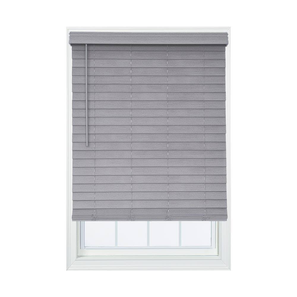 Gray Faux Wood Cordless Room Darkening Horizontal Blinds M17911