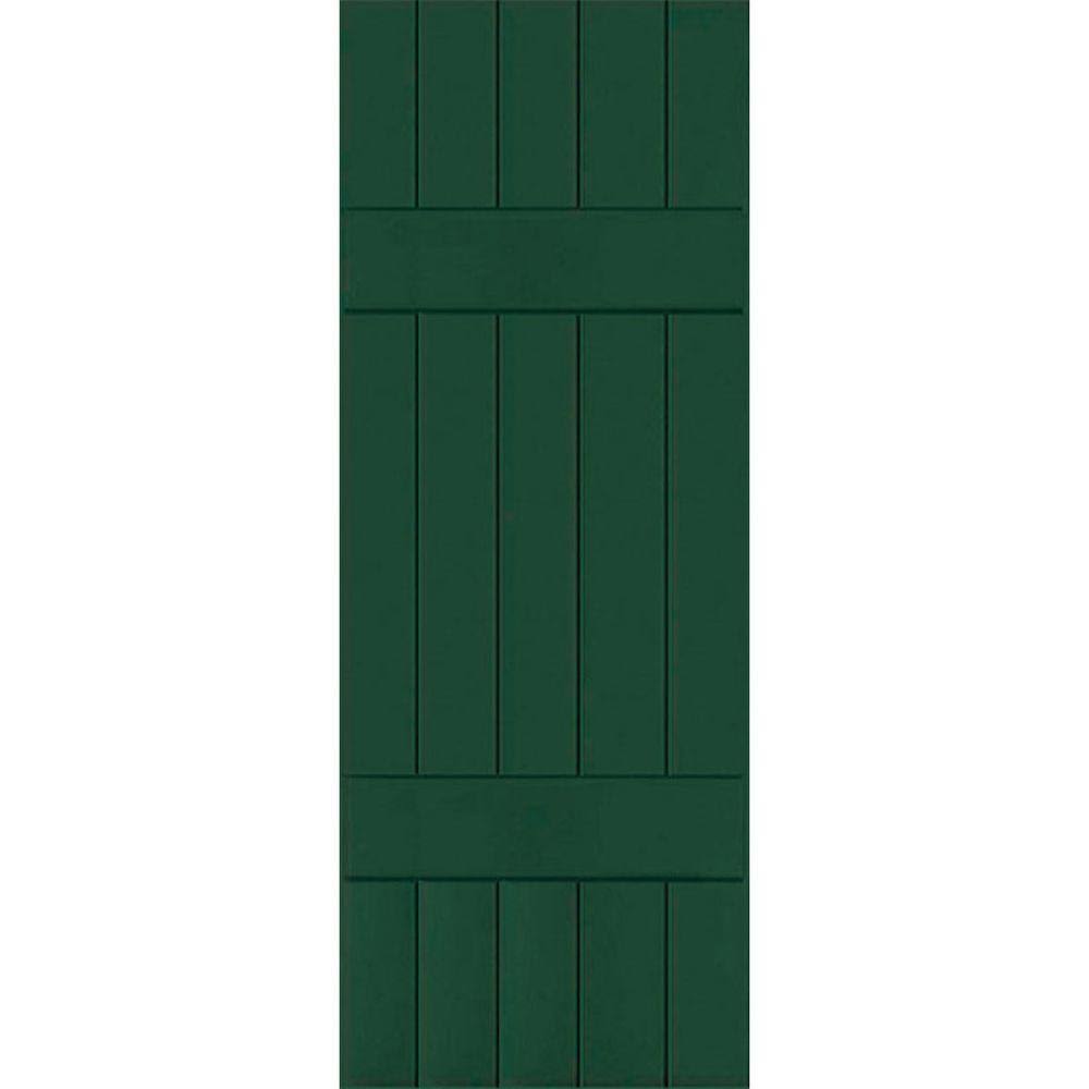 18 in. x 45 in. Real Wood Board and Batten Shutters Pair D826