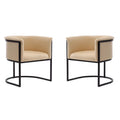Tan and Black Faux Leather Dining Chair (Set of 2) J8653