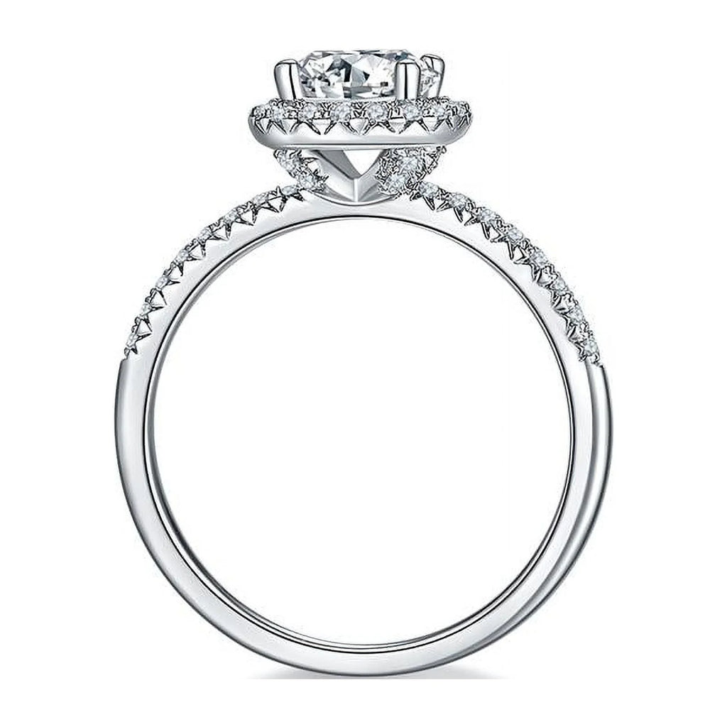 18K White Gold over Silver Moissanite Wedding Ring T81086