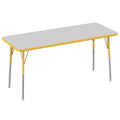 Gray/Yellow Rectangle Adjustable Activity Table with Standard Swivel G362