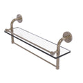 Antique Pewter 22 inch Glass Shelf with Towel Bar K97441
