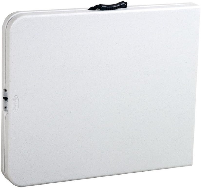 White 4 Foot Folding Utility Table with Carrying Handle U86519