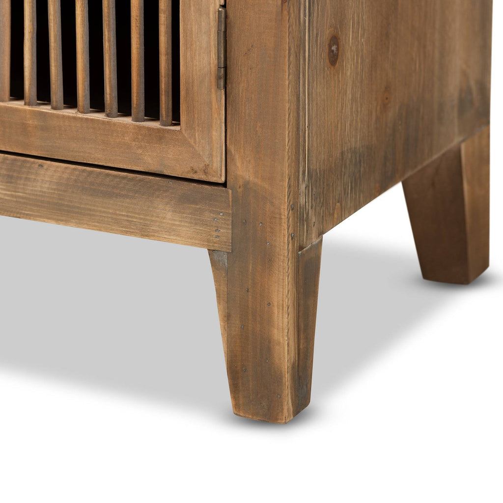 2-Door Wood Accent Storage Cabinet Medium Oak T950
