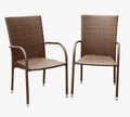Brown Wicker Dining Armchair, Set of 2 S7932