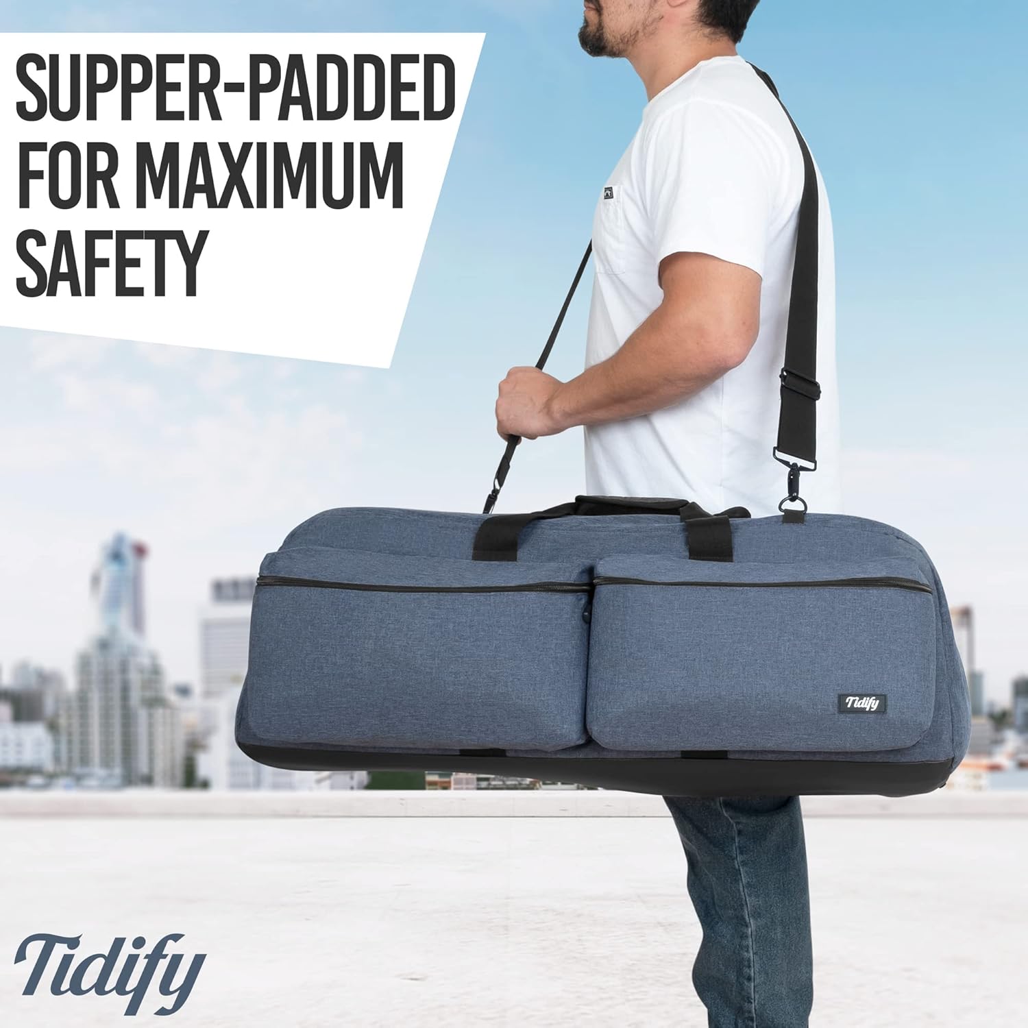 Extra Large Telescope and Tripod Case/Bag - 40" X 12.3" X 12.3" - Internal Double Padding - 4 Deep Padded Accessories Pockets - Buckled Straps L846