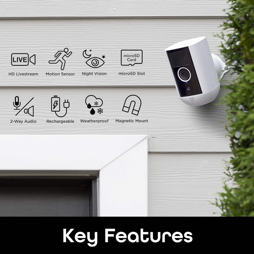 Wireless WiFi Security Camera, 1080P Night Vision, Motion Detection, 2-Way Audio B4967