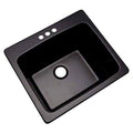 Black Natural Stone Composite Utility Sink with Three Holes, 25-Inch S2562