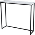 Black Faux Marble Console Table with Metal Frame L338