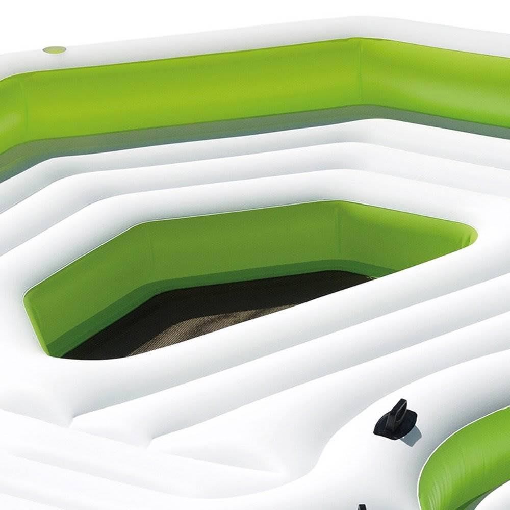 Inflatable 6 Person Party Island Float with Built-In Coolers R90530