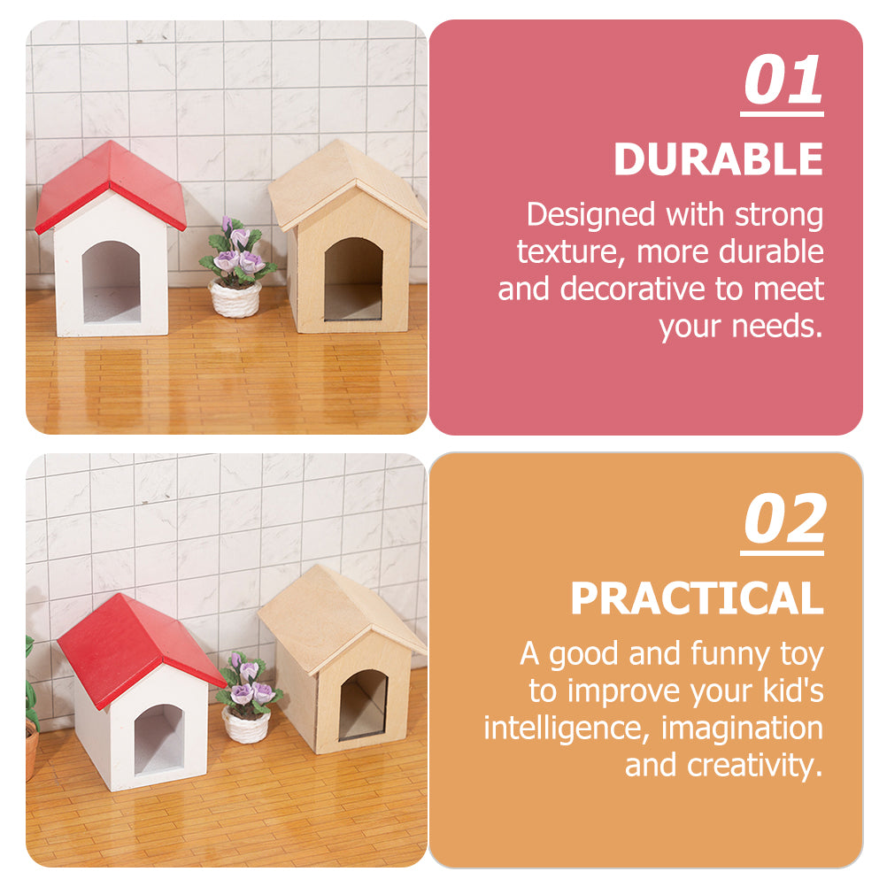 Wooden Hut Cage Model House Furniture Accessory K911591