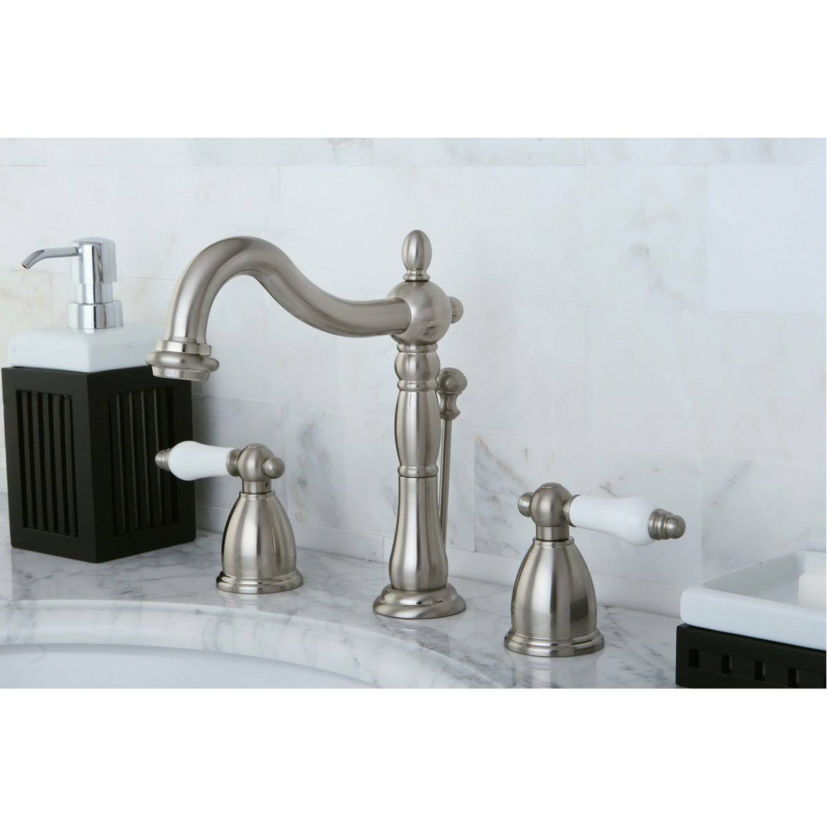 8x22 Widespread Bathroom Faucet, Brushed Nickel M446