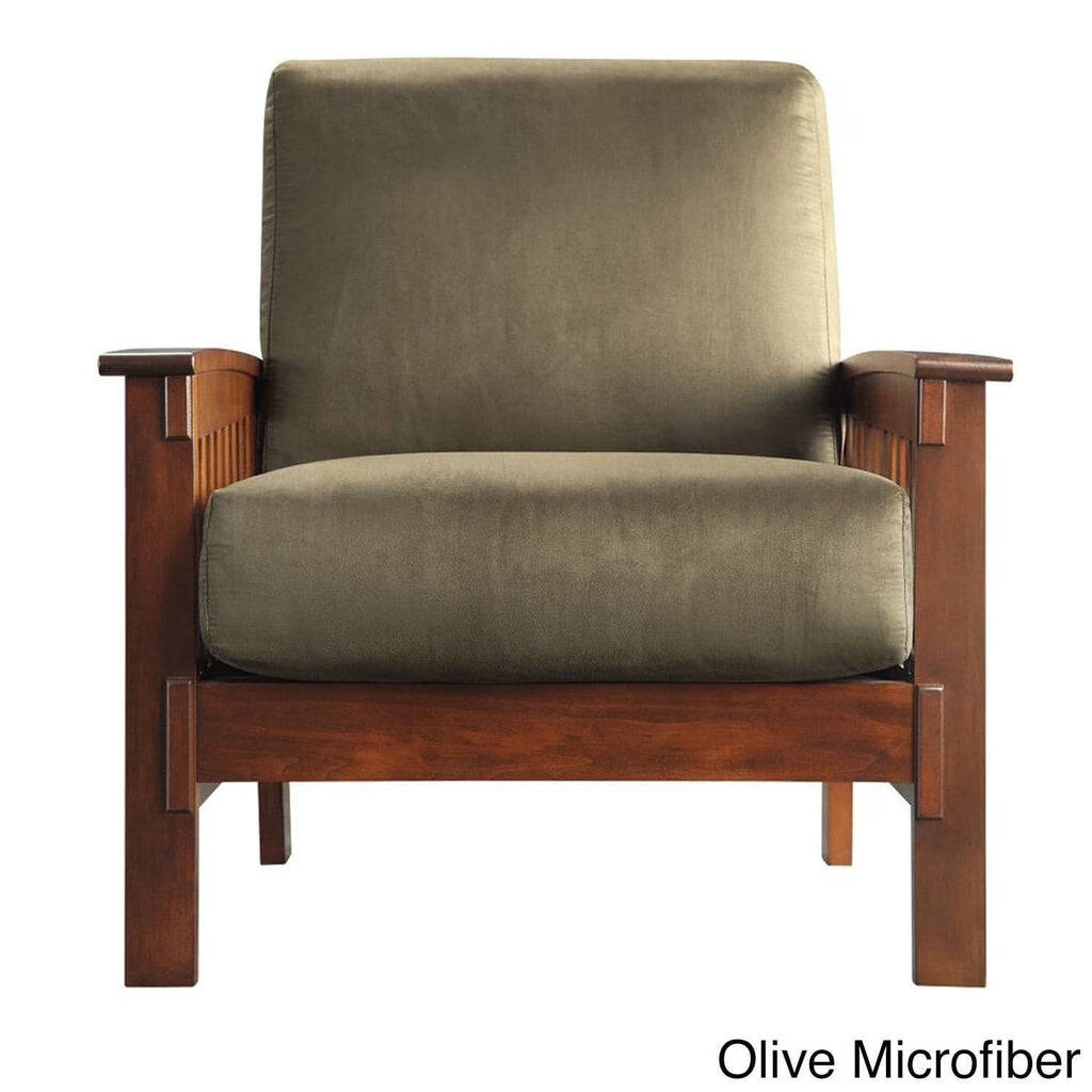 Olive Microfiber Mission Chair Z98088