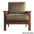 Olive Microfiber Mission Chair Z98088