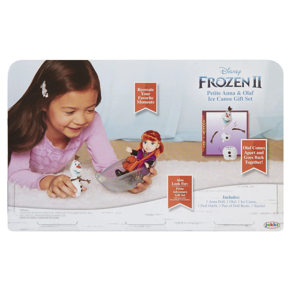 Frozen 2 Petite Princess Anna and Ice Canoe Gift Set with Anna, Olaf Dolls, 6 inches tall P162