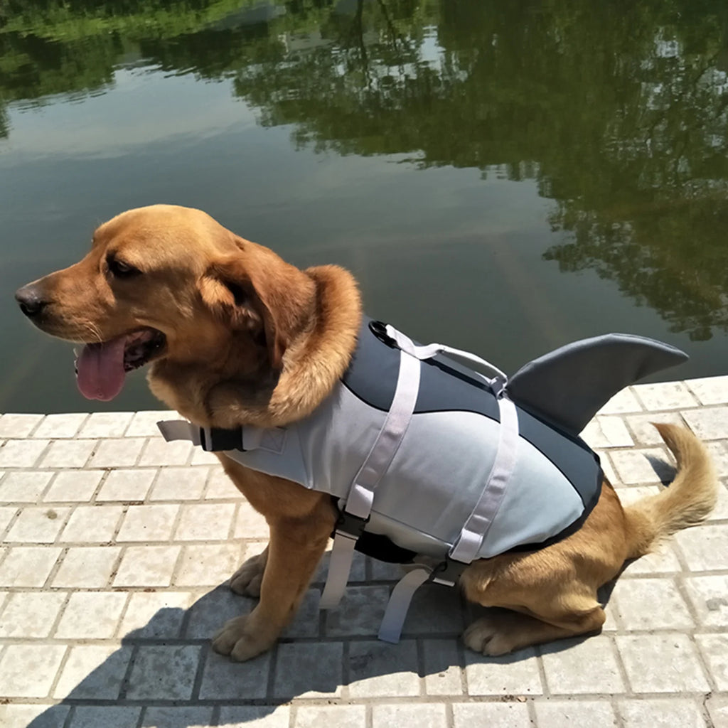Dog Pet Shark Swimsuit Vest Pet Safety Wear Dog Swimsuit Preserver Q7770