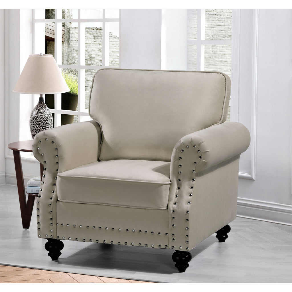 Black Velvet Nailhead Chair J5791