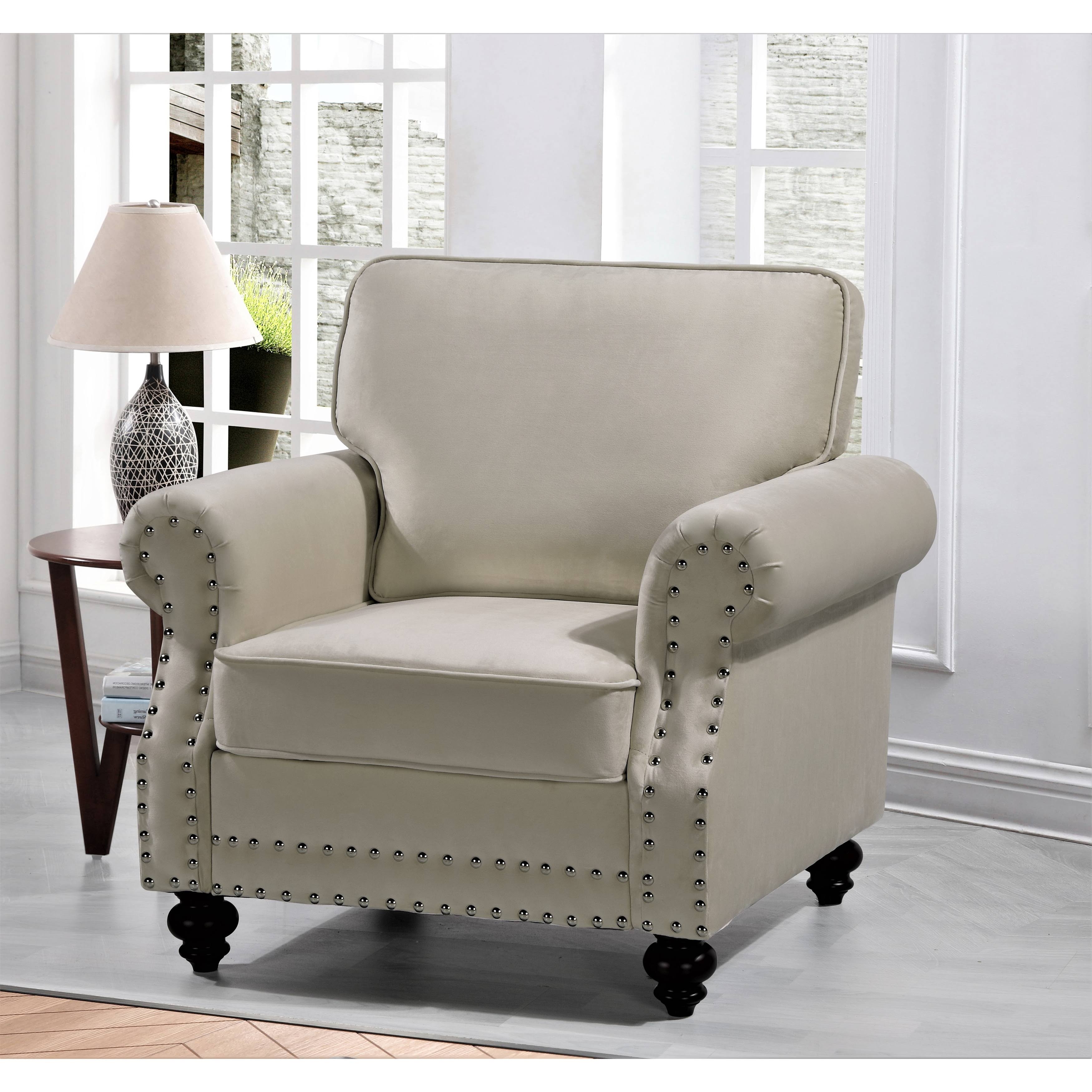 Black Velvet Nailhead Chair J5791