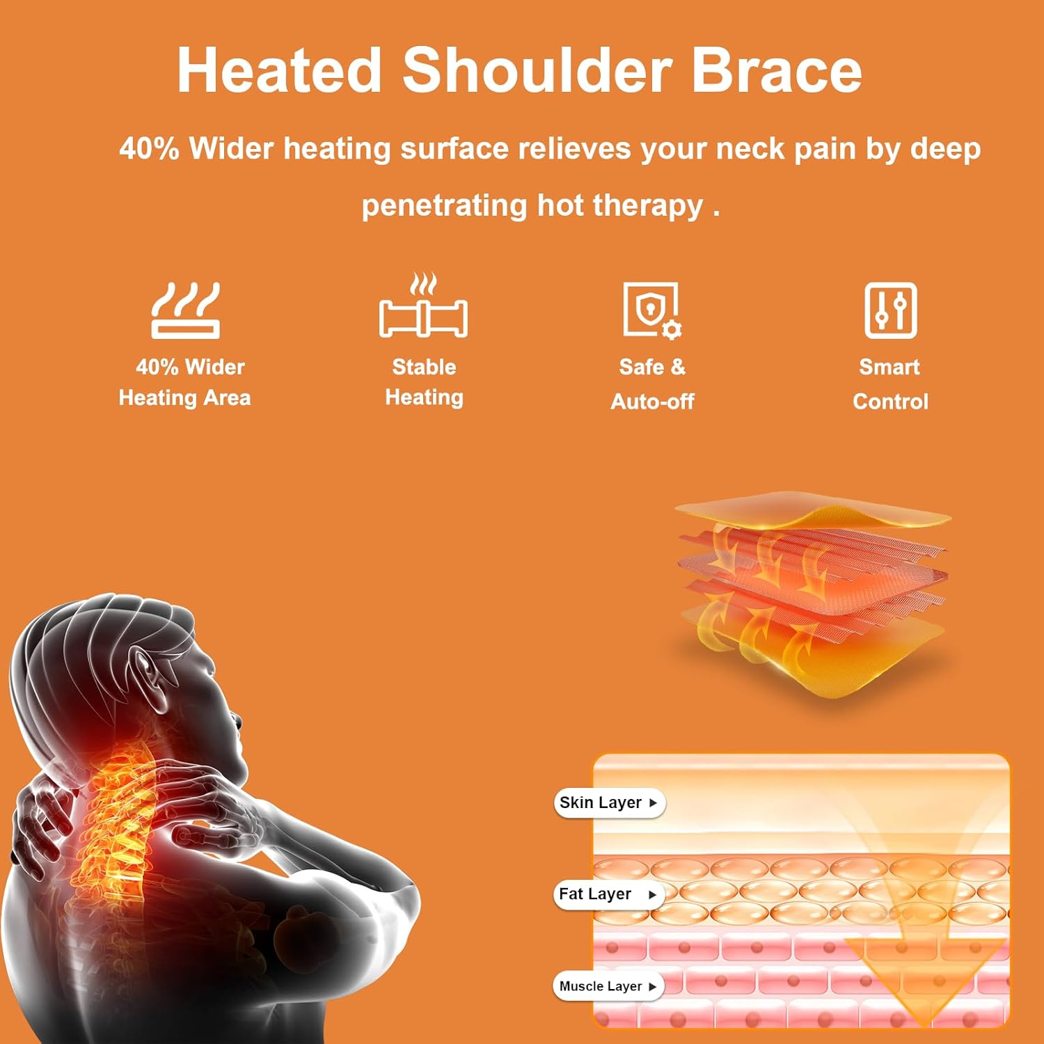 Heated Shoulder Wrap Brace with 3 Adjustable Heat Settings K49859