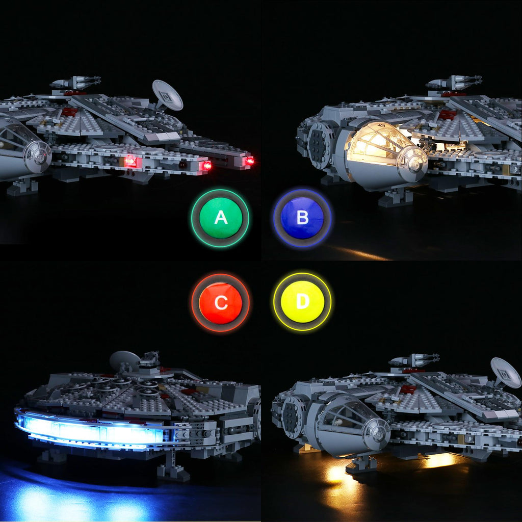 LED Lighting Kit for Millennium Falcon Building Model, Light Set with Remote Control V278130