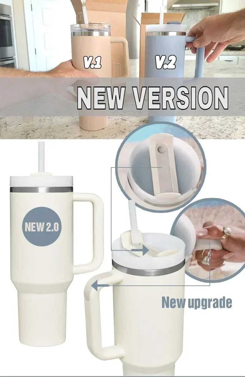40oz Stainless Steel Insulation Cup With Handle Thermal Mug 1200ml P982136