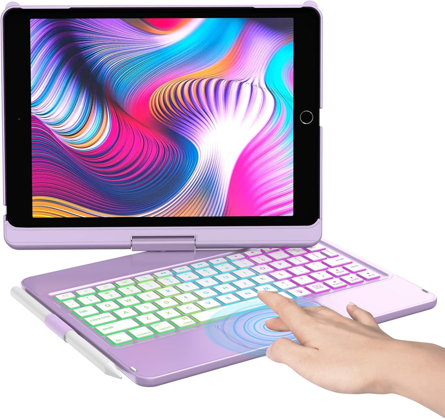 10 Color Backlit 360 Rotatable Keyboard Case Y981298