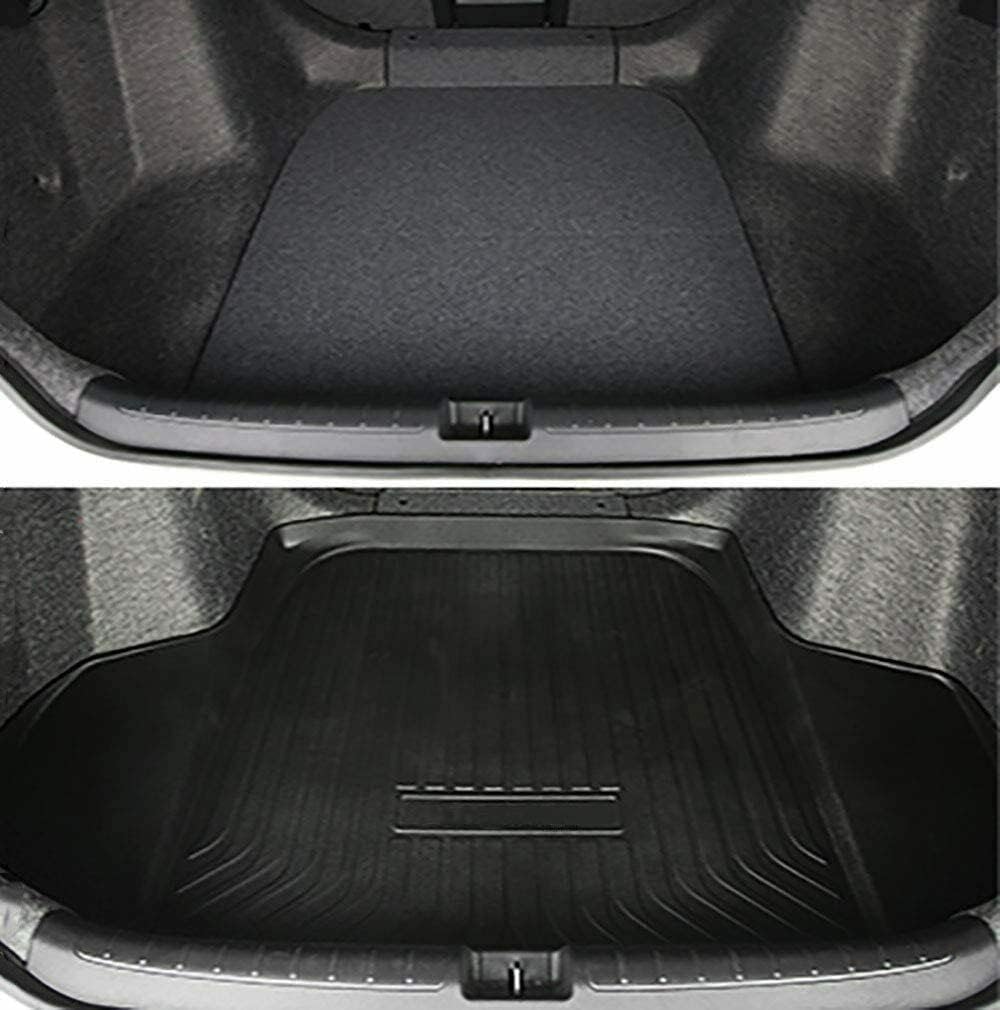 Black TPO Rear Cargo Liners Trunk Mats Pack of 2 Z278