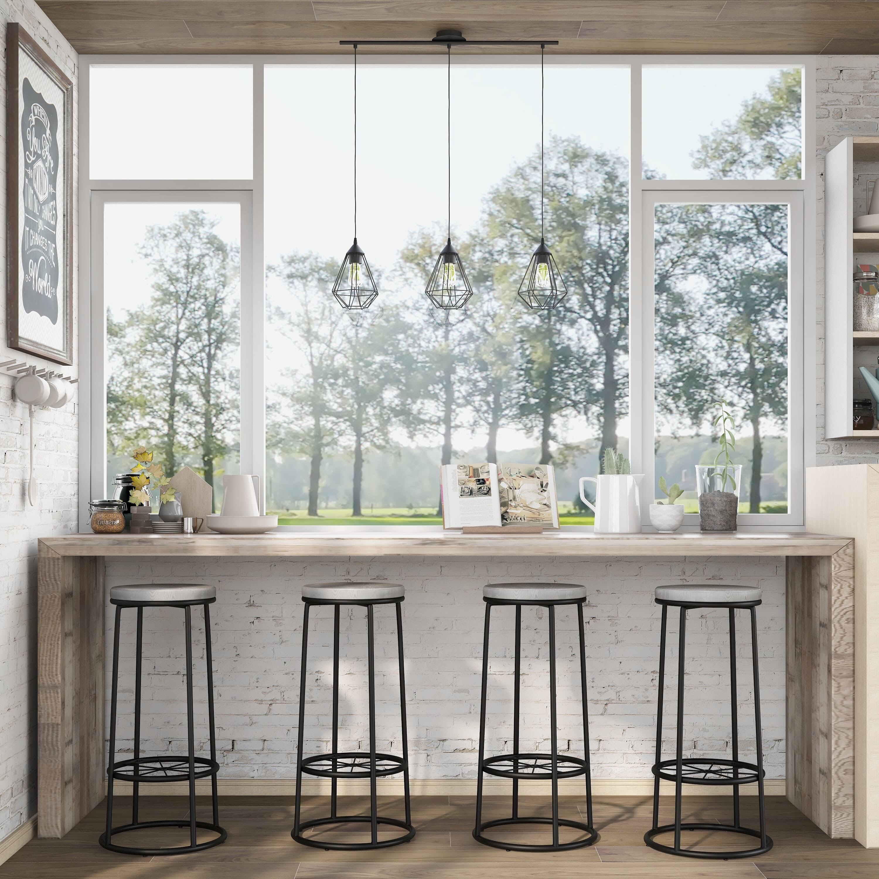 Rustic Metal Barstools Set of 2 V2167