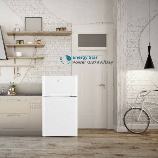 White Compact Refrigerator with Freezer L89494