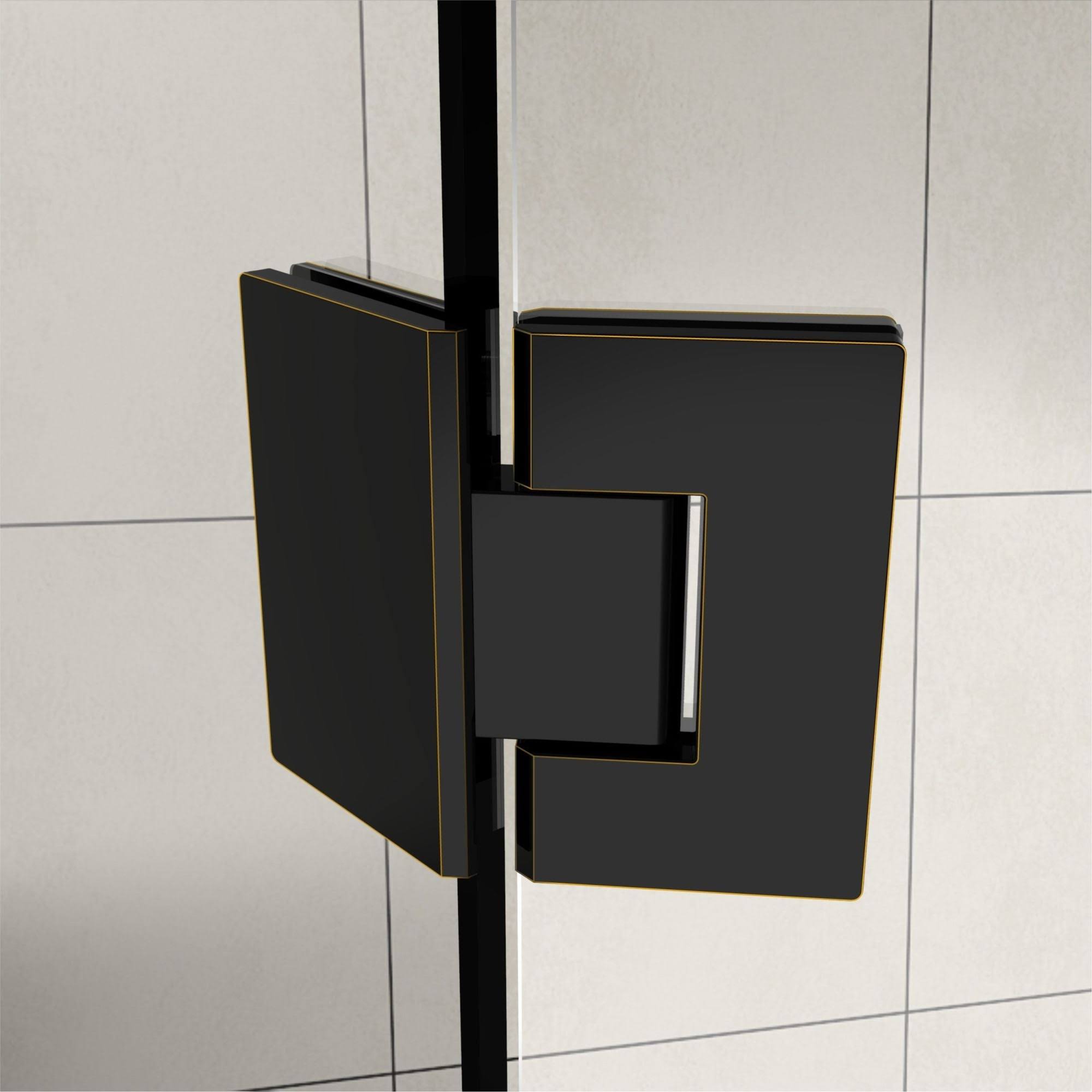 Frameless Hinged Neo-Angle Shower Enclosure in Stainless Steel O168