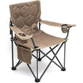 Oversized Heavy Duty Padded Folding Camping Chair With Armrest Cup Holder & Side Pocket T540148