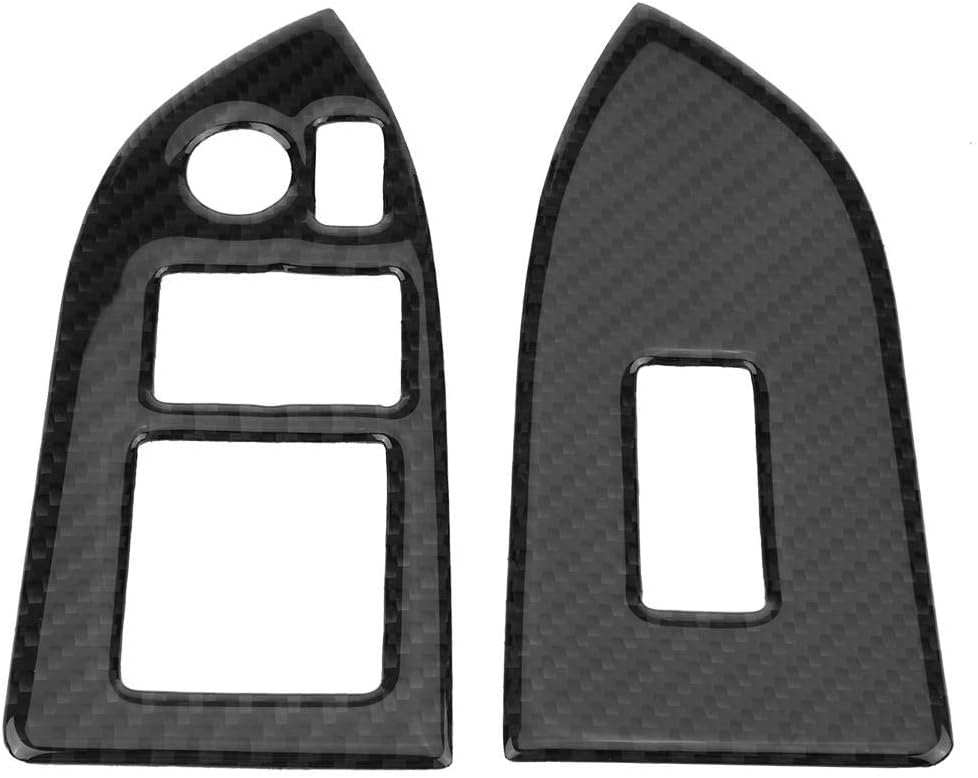 Carbon Fiber Self-Adhesive Window Switch Button Cover Trim, Pack of 2 W2337