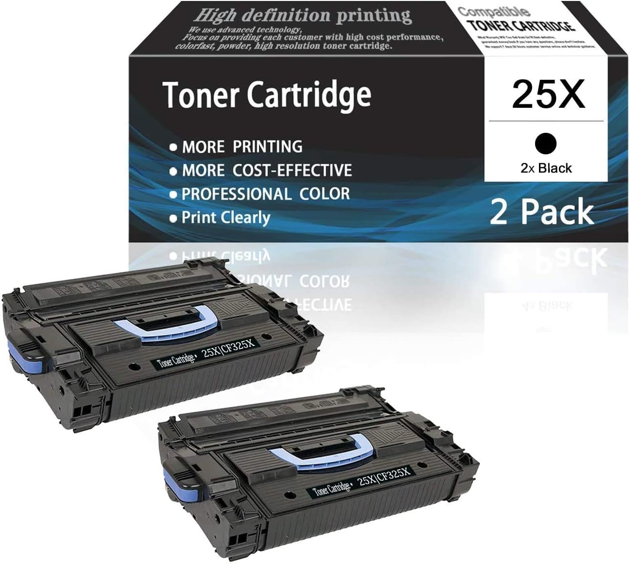 Black 25X 2-Pack Toner Cartridge for HP Printer M806 M830 L9900