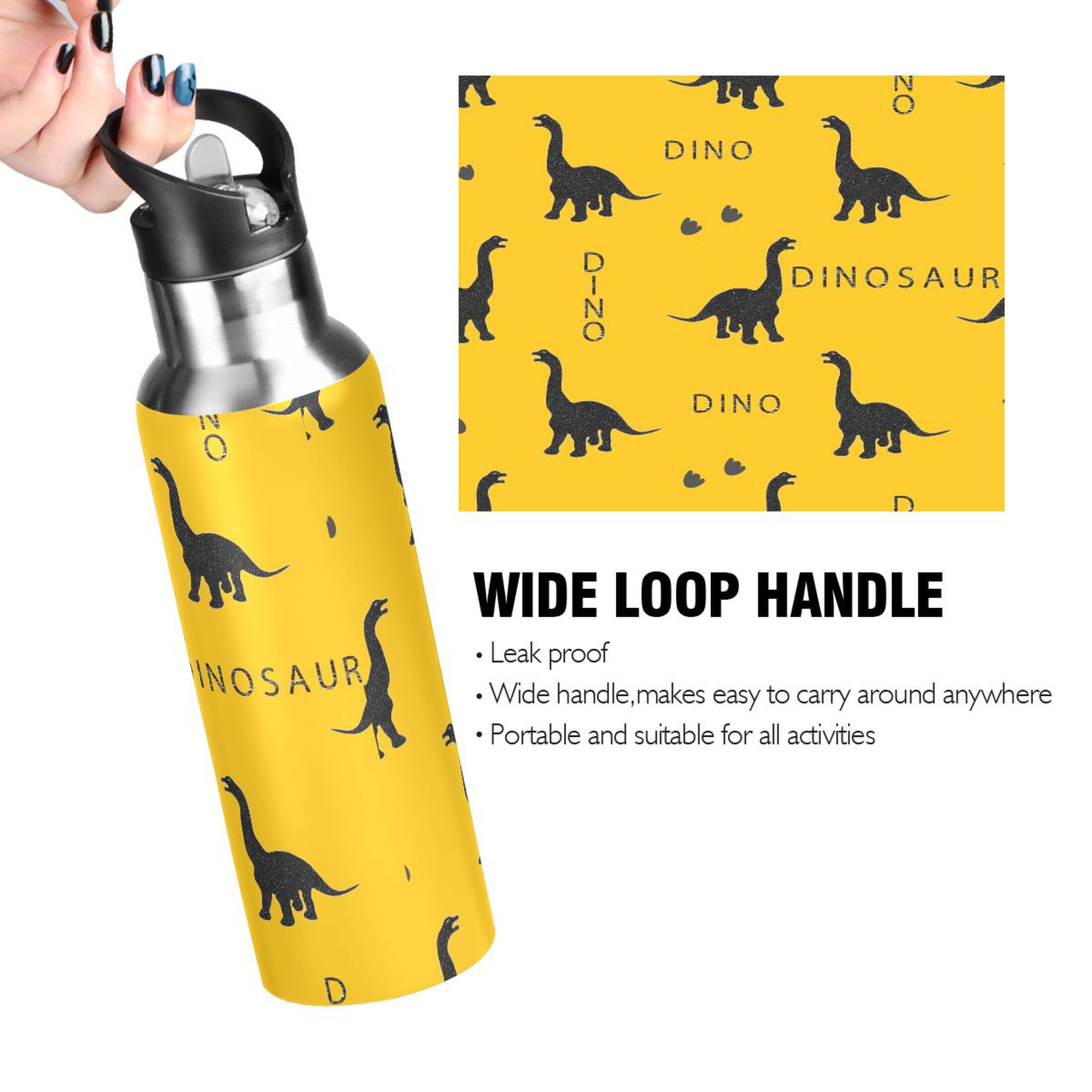 Stainless Steel Insulated Water Bottle with Straw Lid C915