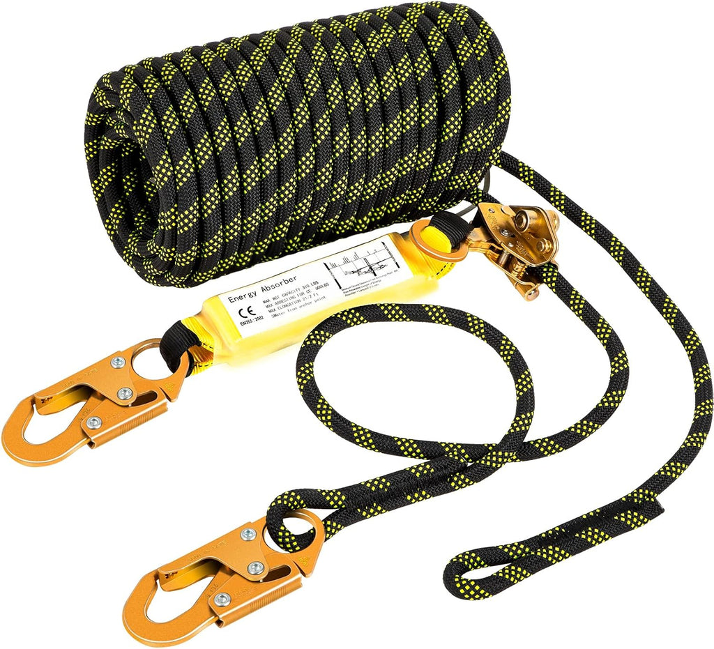 50 ft Polyester Fall Protection Rope with Alloy Steel Rope Grab, Pack of 2 S5995