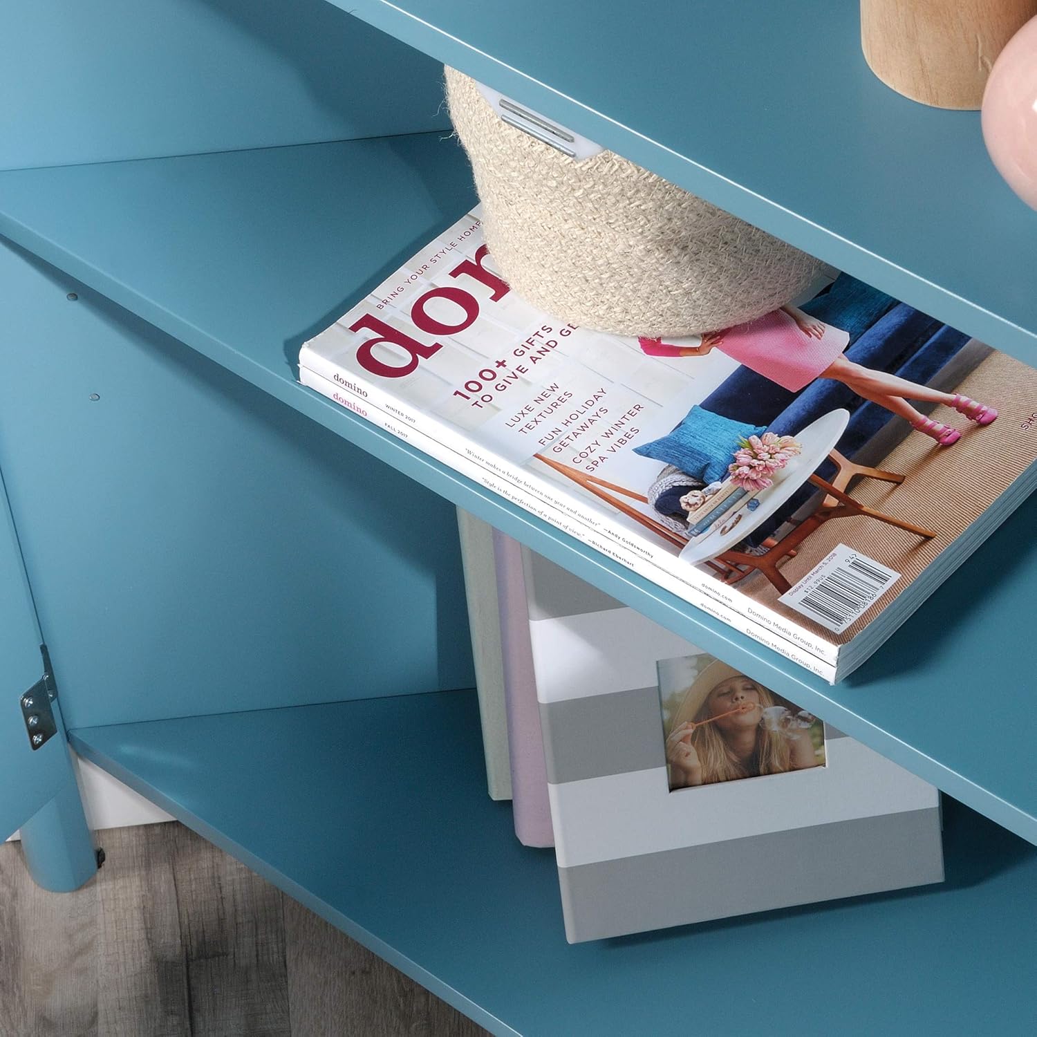 Corner Storage Cabinet, Sea Blue Finish H133