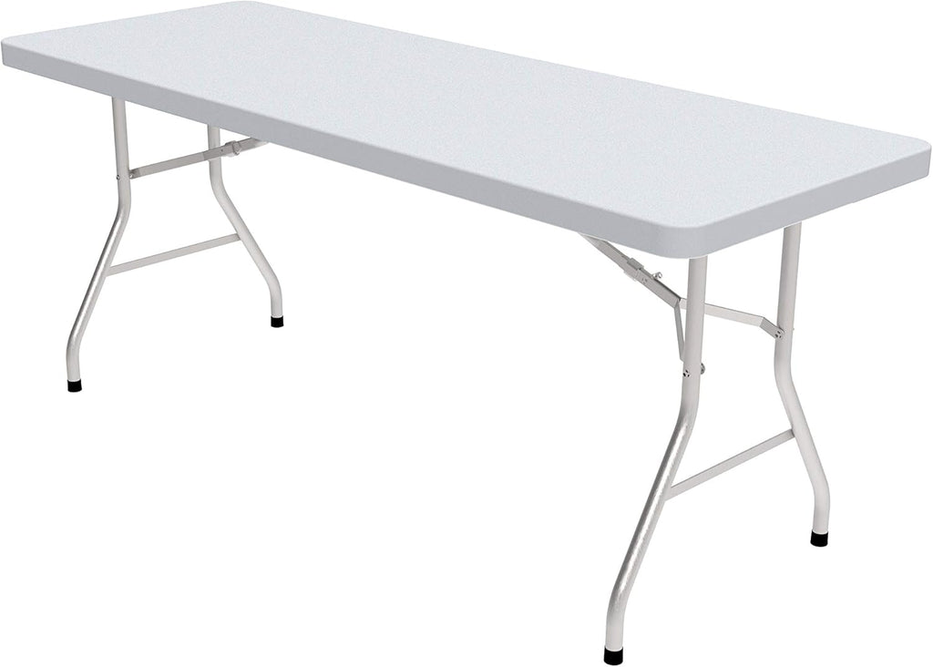 White 4 Foot Folding Utility Table with Carrying Handle U86519