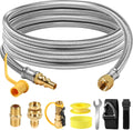 12FT 1/4'' Quick Disconnect Propane Hose and Safety Shutoff Valve W212997