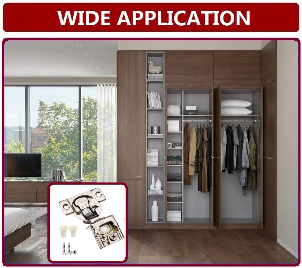 50 Pack Soft Close Cabinet Hinges, 105 Degree, 3 Way Adjustability M76323