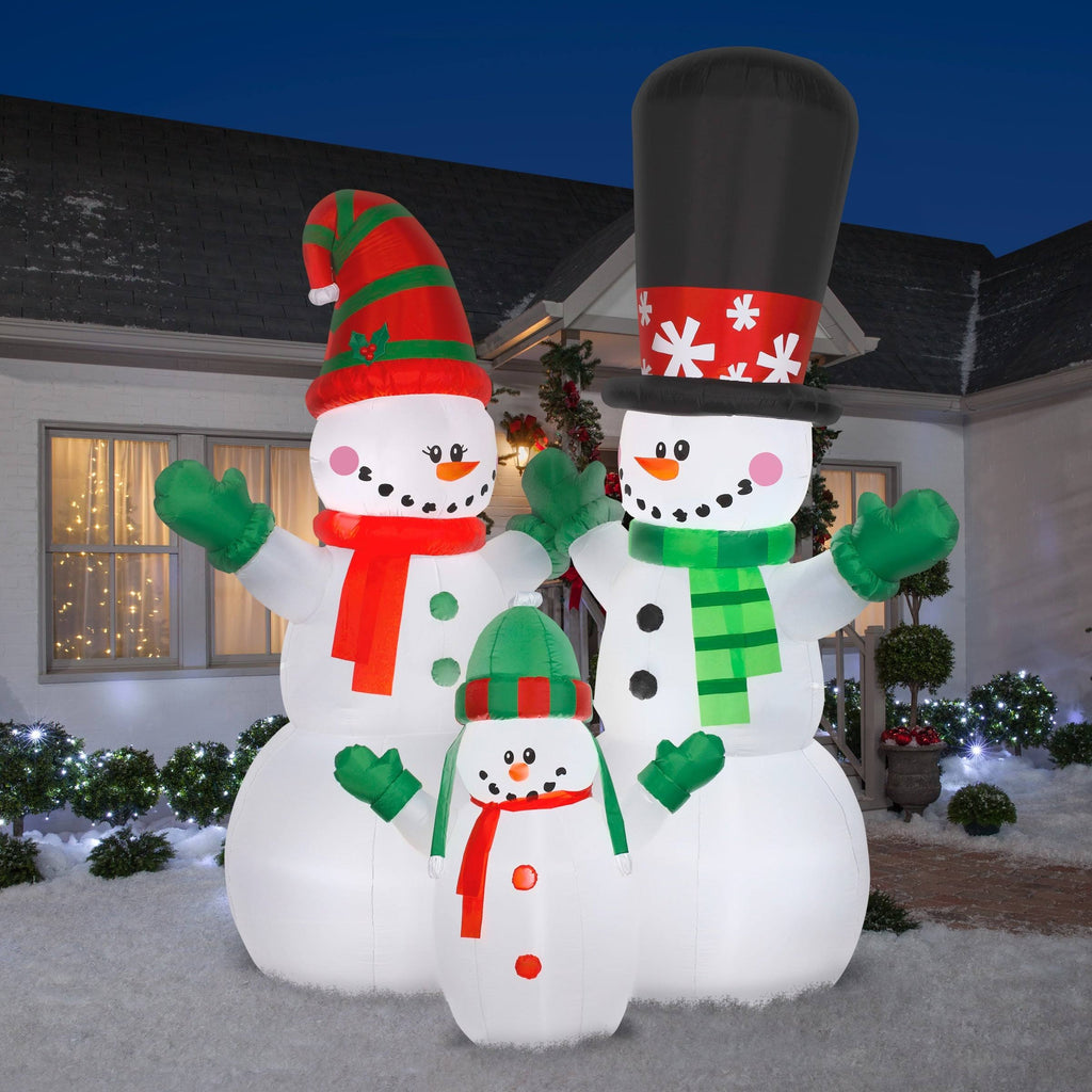 Airblown Snowman and Family Scene Christmas Inflatable J6387