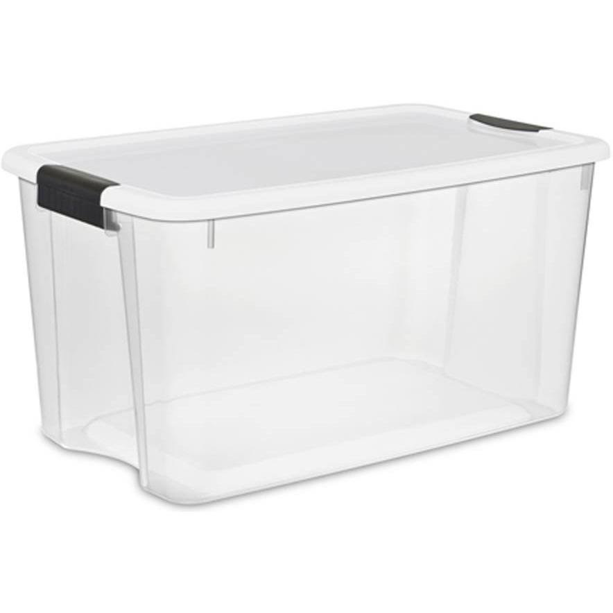 70 Quart Ultra Latch Storage Box with Lid See-Through Base (24 Pack) Z2038